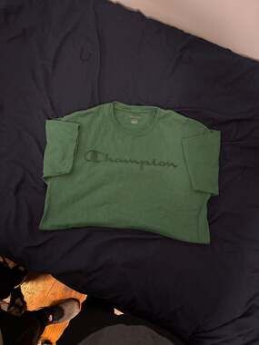 Champion Men's Jersey Script Logo Graphic Tee Green